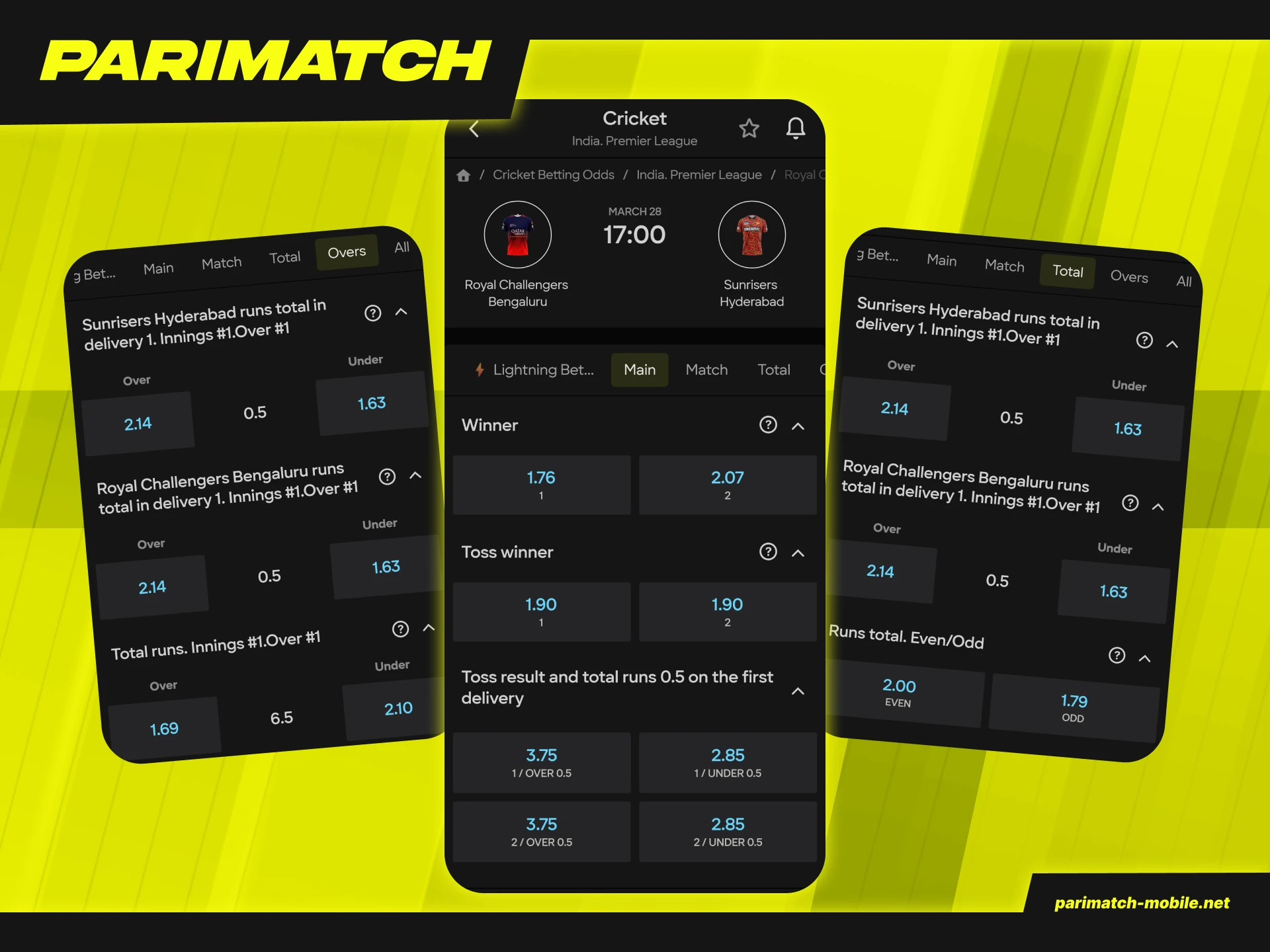 Explore popular IPL App betting markets and start wagering at Parimatch.